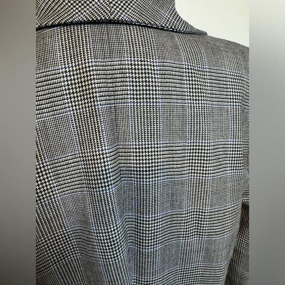 Lauren Ralph Lauren Blazer Academia Coat Wool  Checker Gray button Equestrian 10 - Picture 5 of 11